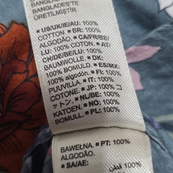 Goodthreads Blue Floral Button Down Shirt Size Medium Slim - Picture 4 of 6